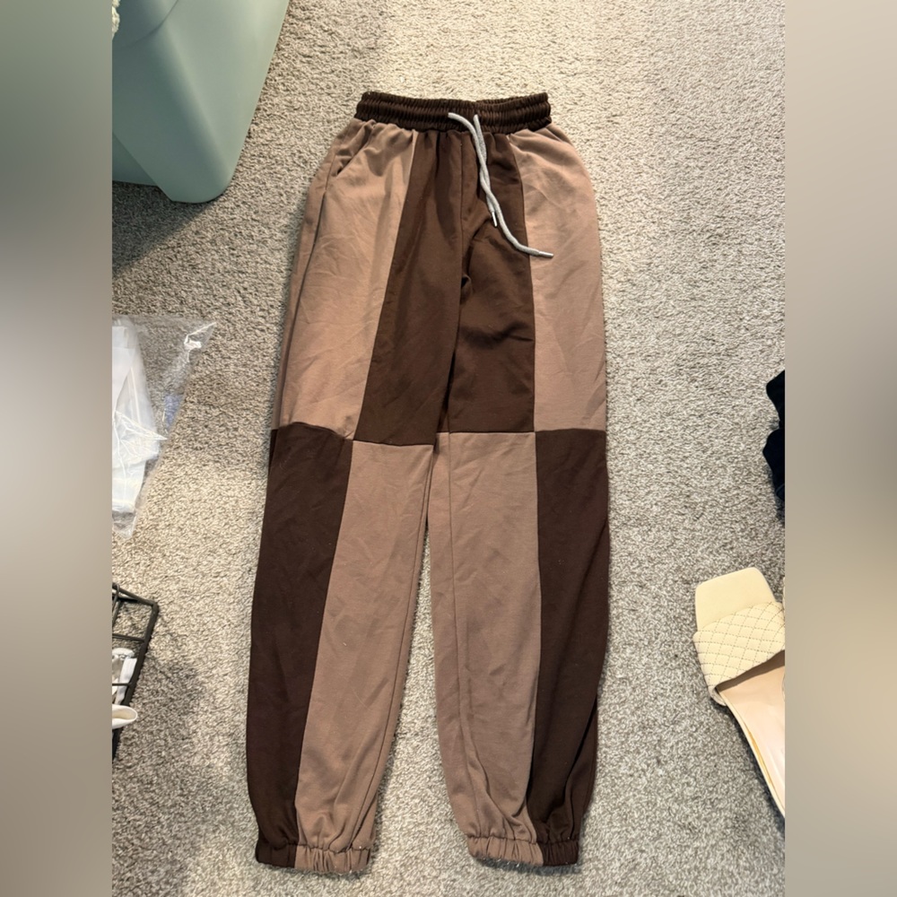 Two-Tone Brown Jogger Pants
